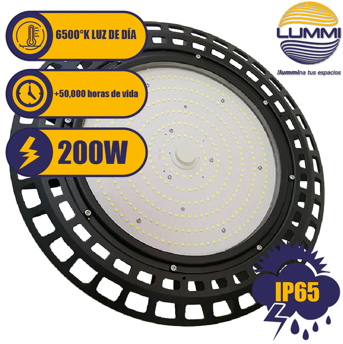 Campana industrial LED 200W IP65 para suspensión