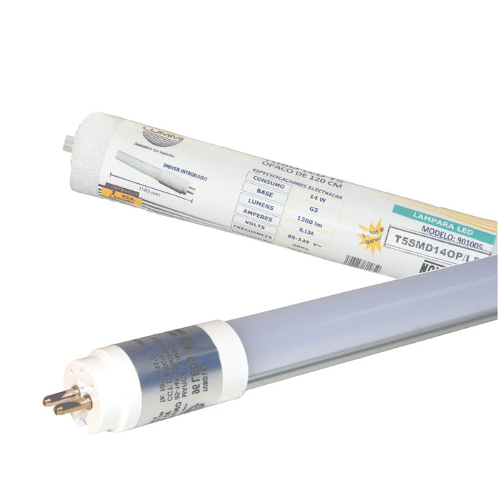 Luminaria LED T5 14W 6500K con Difusor Opalino Base G5