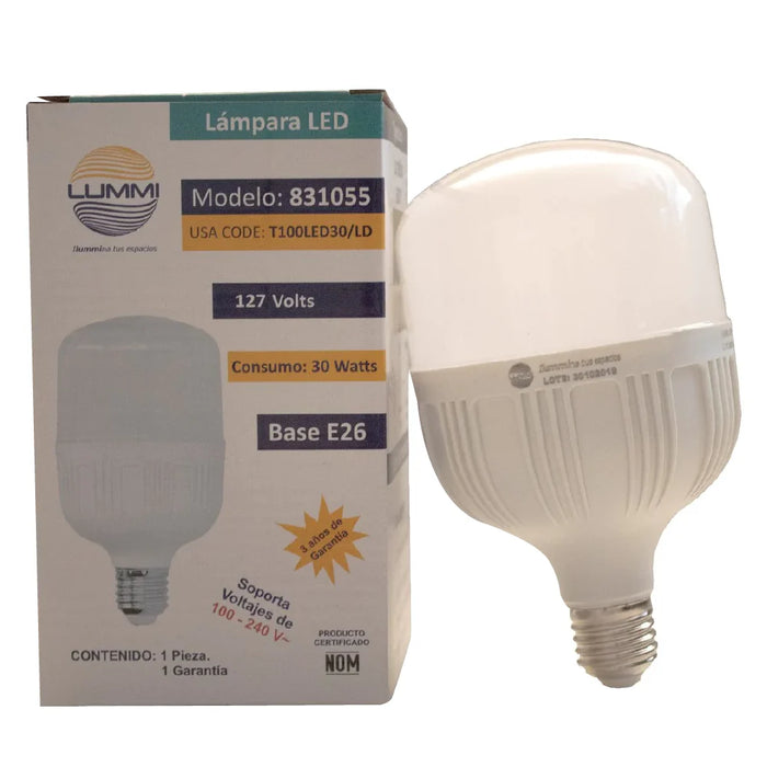 Foco LED tipo Bala T100 Luz de Día E26