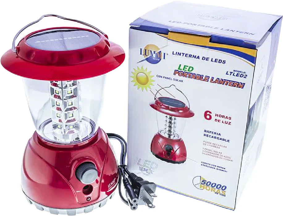 Linterna LED solar recargable para camping 1.2W (LTLED2)