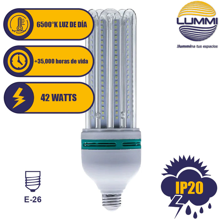 Foco LED tipo PL 4U 42W Luz de Día E26 (4U42SMD/LD)