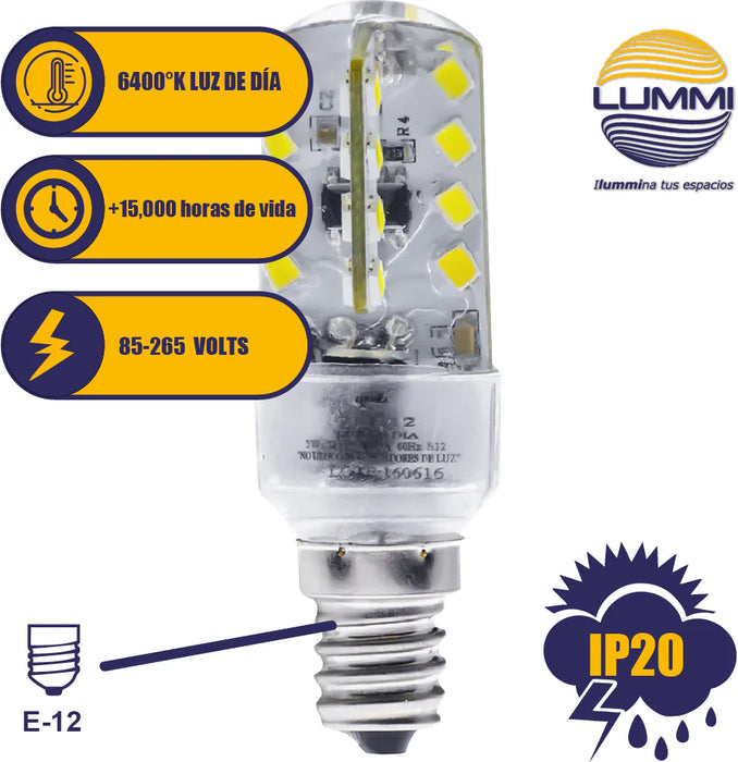 Foco LED Cacahuate T20 3W Base E12 180 lm Luz de Día