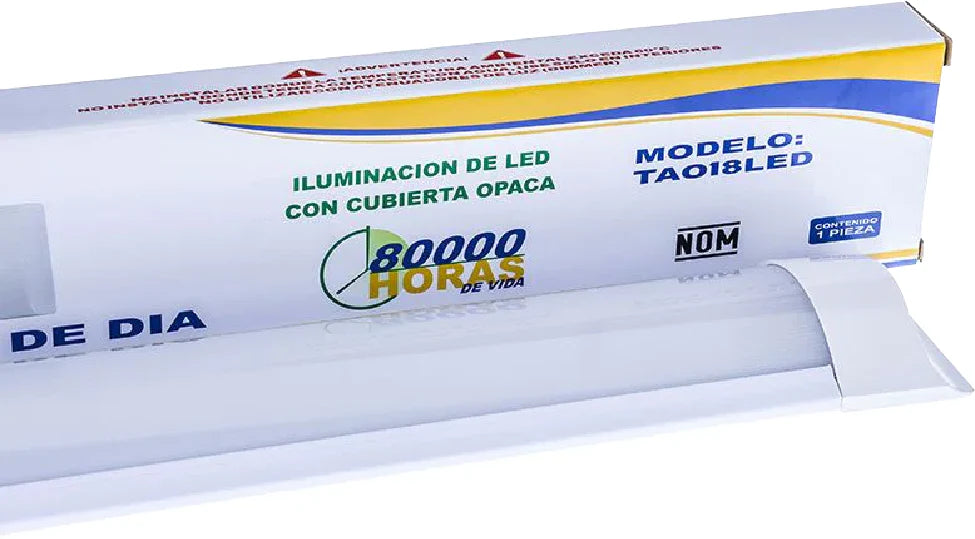 Luminaria LED lineal de sobreponer 18W / 36W 6500K con difusor opalino