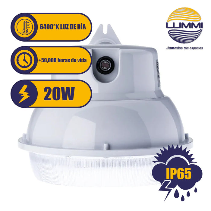 Luminario suburbano LED 20W con fotocelda IP65 (SUB20LED)