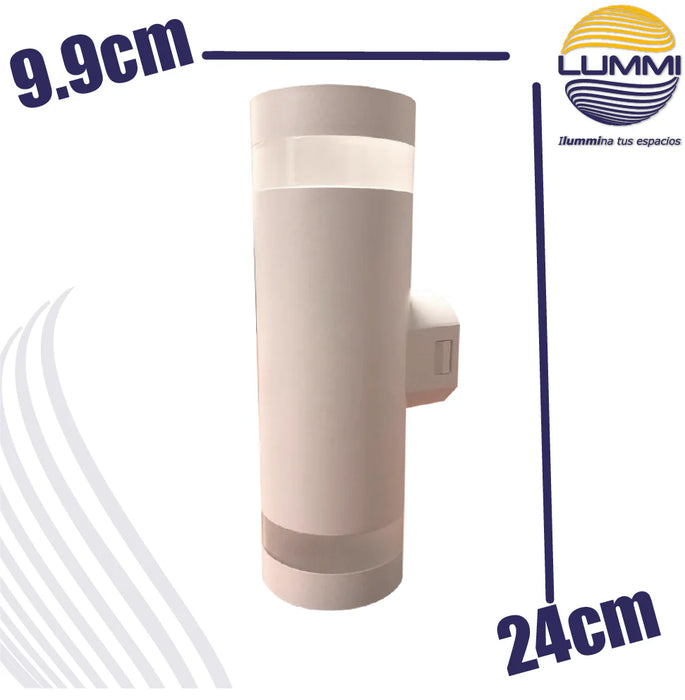 Arbotante LED cilíndrico de 18W (Blanco/Negro)