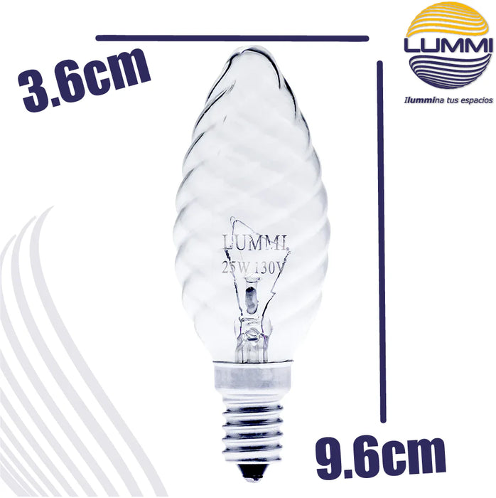 Foco Vela Rizado 25W E14 Incandescente Decorativo