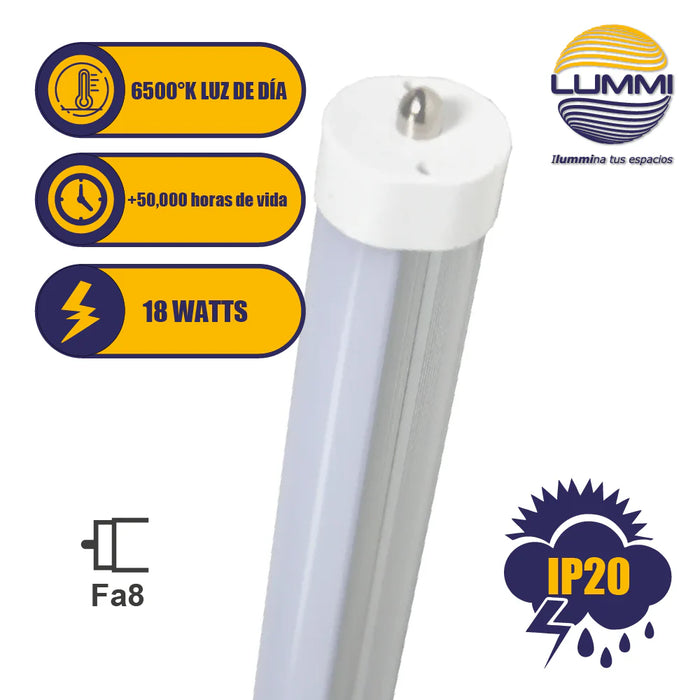 Tubo LED T8 18W FA8 6500K Acrílico Opalino 1500 lm