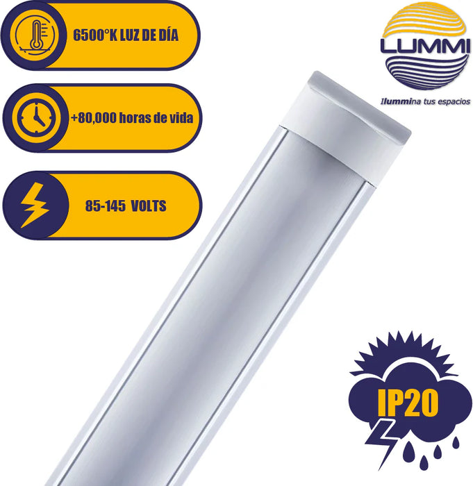 Luminaria LED lineal de sobreponer 18W / 36W 6500K con difusor opalino