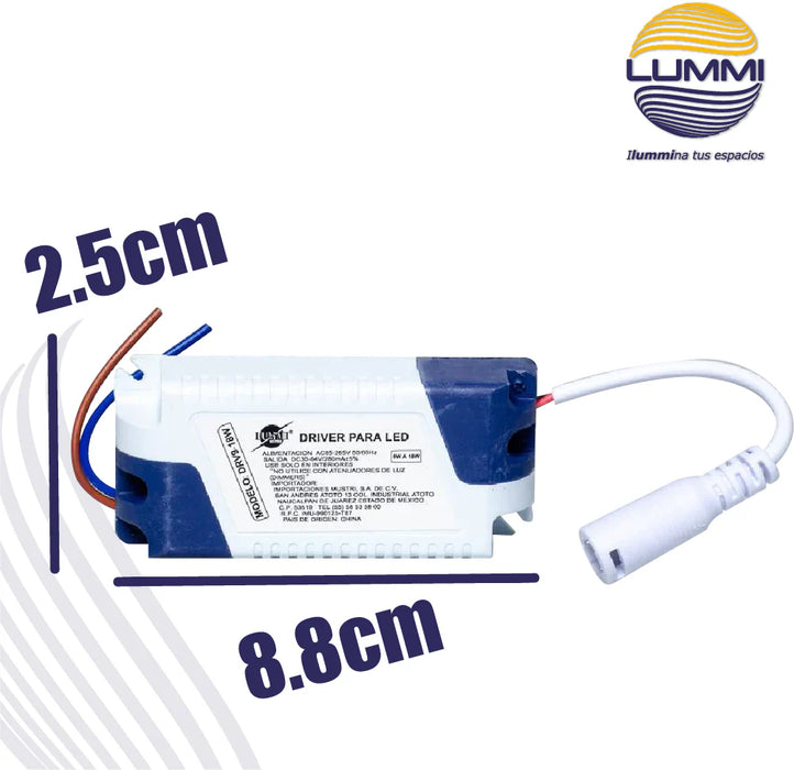 Driver LED 9–18W 300mA 30–64VDC (DRV9-18W)