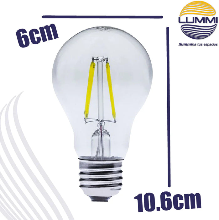 Foco LED Filamento A60 4W Base E26 460 lm