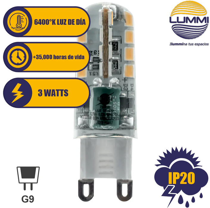 Foco LED G9 3W Tipo Cacahuate 190 lm Luz de Día