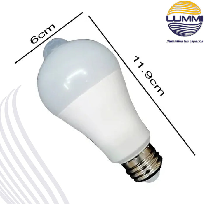 Foco LED Inteligente 9W A60 con Fotocelda y Sensor de Movimiento E26