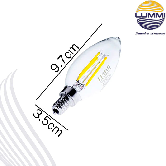 Foco LED Vela Filamento 4W E12 / E14 460 lm (BC / LD)