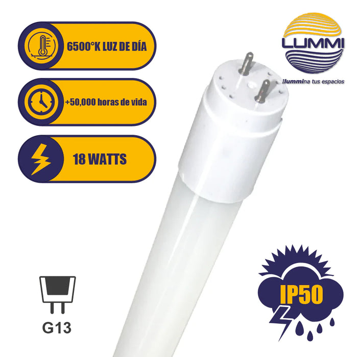 Tubo LED T8 18W Opalino G13 6500K 120 cm