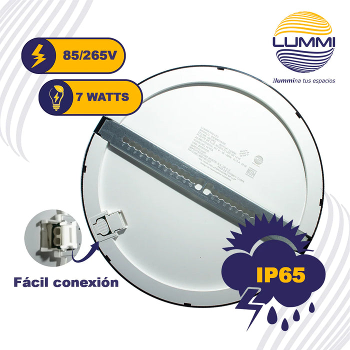 Luminaria LED circular 18W empotrar o sobreponer CCT 3 tonos