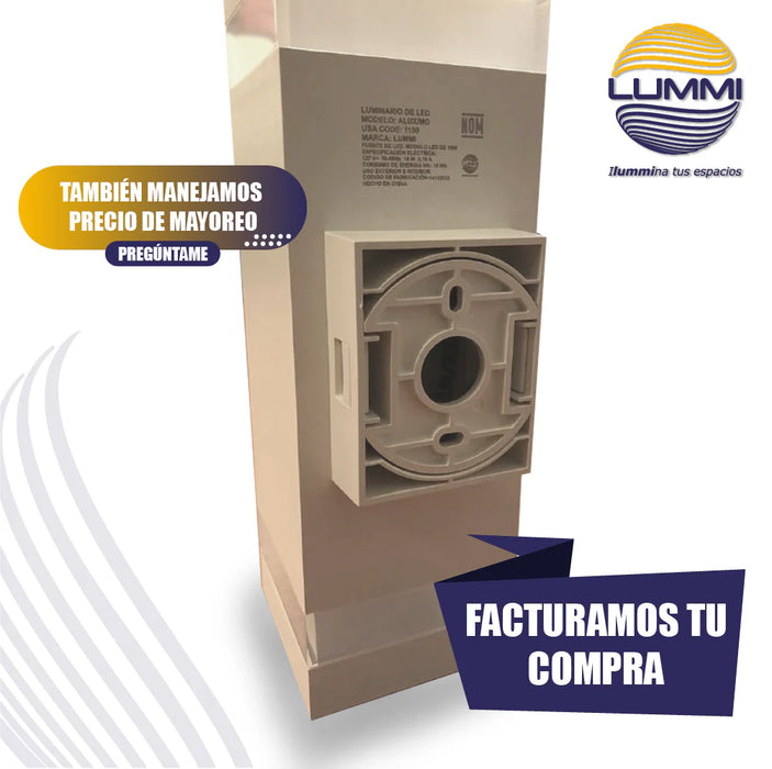 Arbotante de forma prisma cuadrado de 18W (Blanco/Negro)