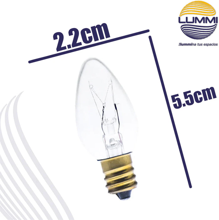 Foco Vela Incandescente C7.5 7.5W Base E12 Decorativo