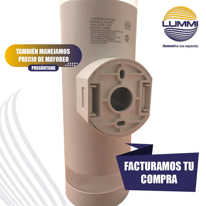 Arbotante LED cilíndrico de 18W (Blanco/Negro)