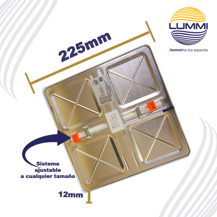 Panel LED cuadrado de empotrar serie CUAD 7W / 20W para plafón falso o bote integral