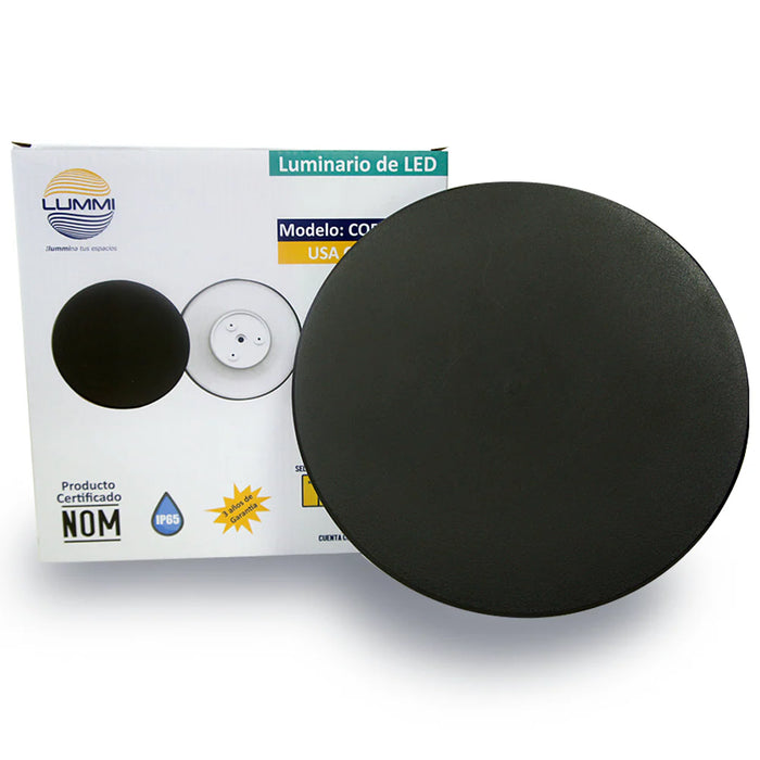 Luminario LED circular de pared IP65 para exterior