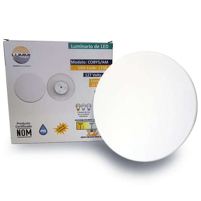 Luminario LED circular de pared IP65 para exterior