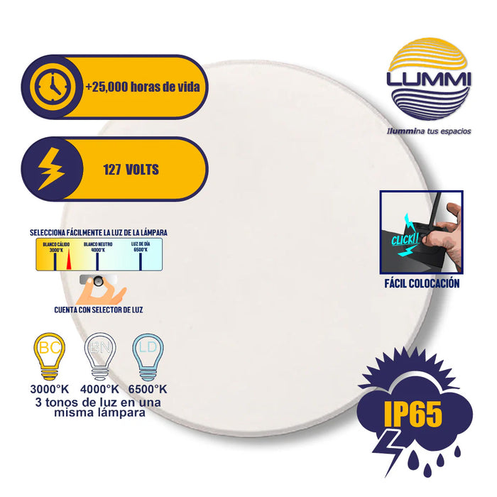 Luminaria Arbotante LED Empotrable 18W 3 Tonos Lummi 1245