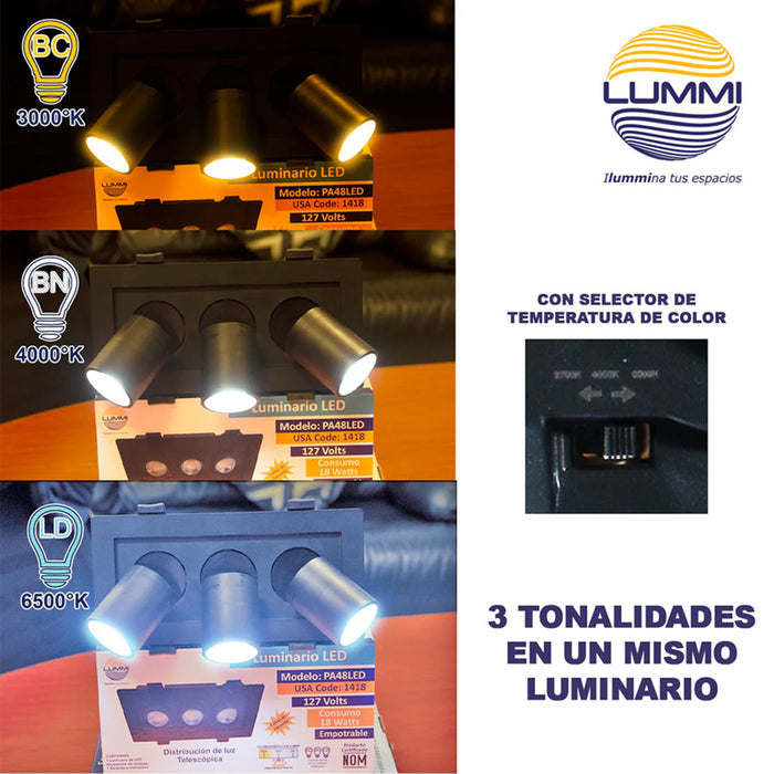 Luminaria Empotrable Telescópica Lummi 1418