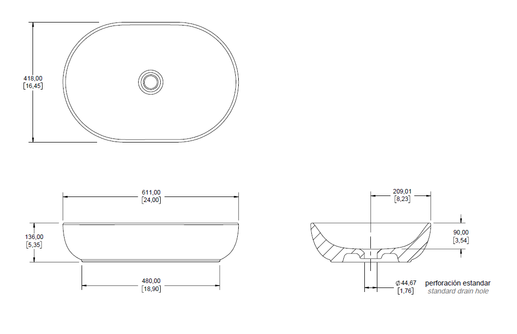 Lavabo de Sobreponer Helvex LV NARI