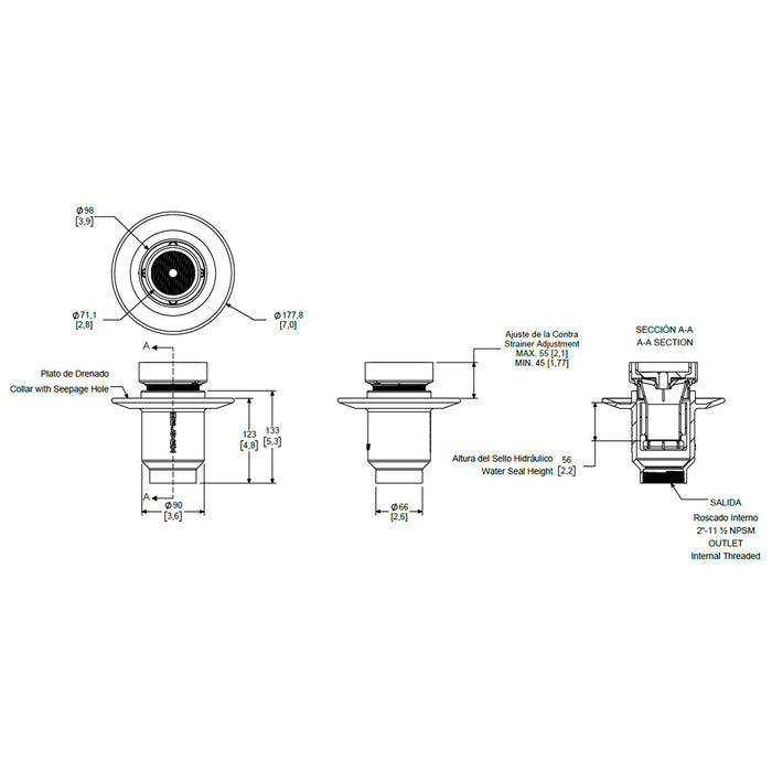 Coladera de una boca Helvex 22-HLI