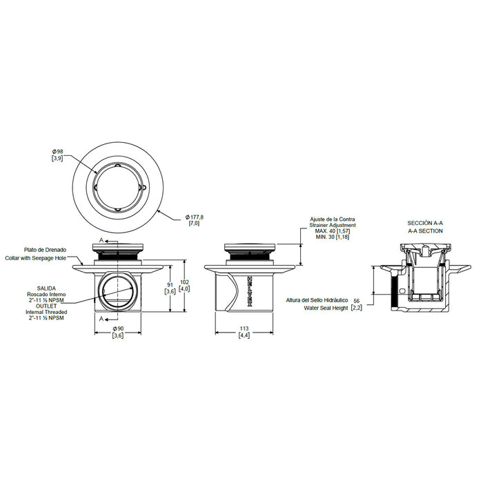 Coladera de una Boca Helvex 22-HL