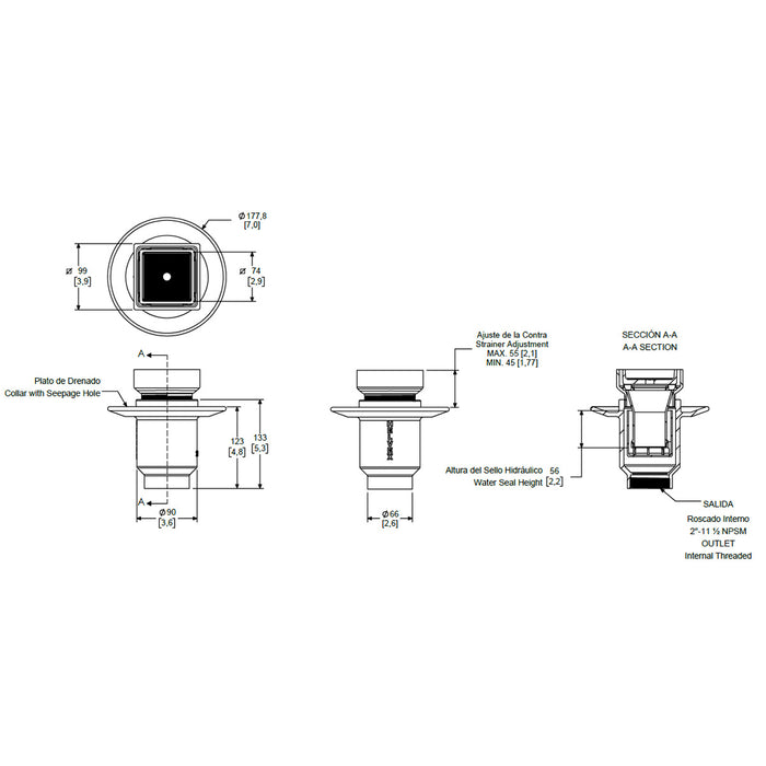 Coladera de una boca Helvex 22V-CHLI