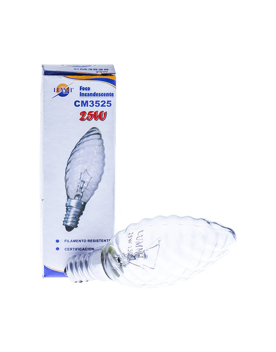 Foco Vela Rizado 25W E14 Incandescente Decorativo