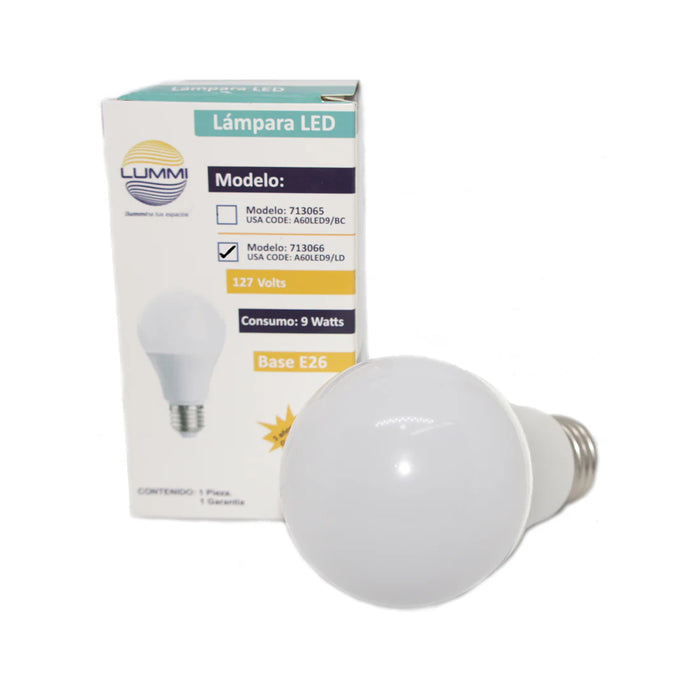Foco LED A60 9W Base E26 800 lm