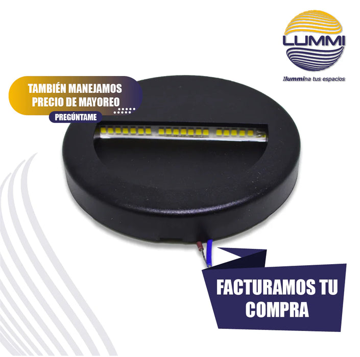 Luminario LED de pared redondo negro 3W IP65 (RP3NE/BC – RP3NE/LD)