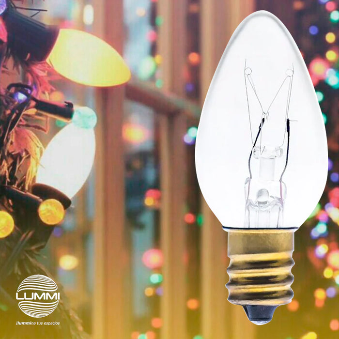Foco Vela Incandescente C7.5 7.5W Base E12 Decorativo