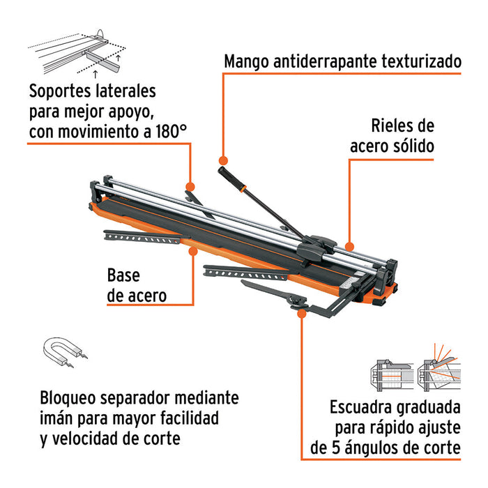 Cortador para Losetas Grandes Formatos Truper CAZ-100BX