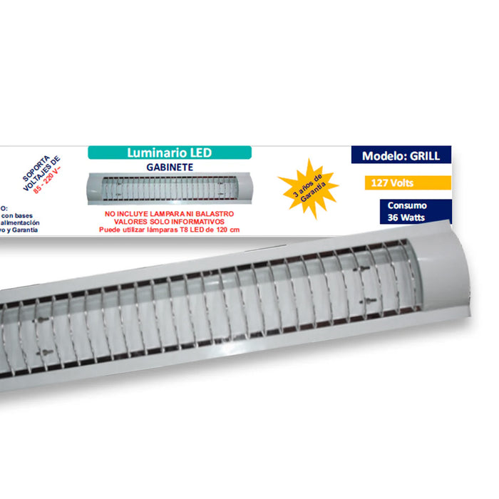 Gabinete de 2 Tubos LED T8 / G13 Lummi GRILL