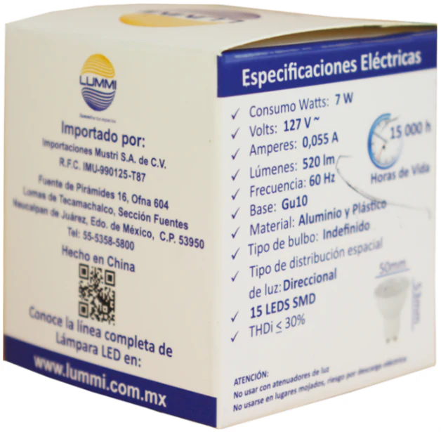 Foco LED GU10 7W 520 lm Luz de Día