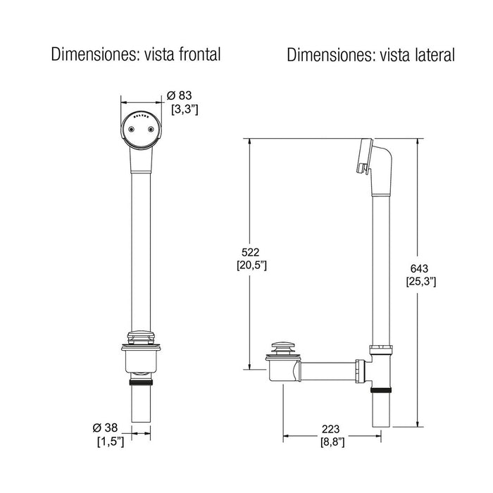 Desagüe para Tina Helvex H-7190