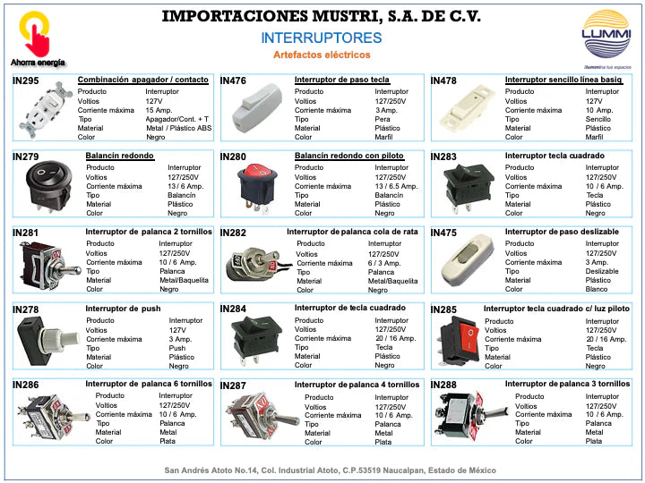 Interruptor de Cadena con Cables 127-250V 3A (IN290)