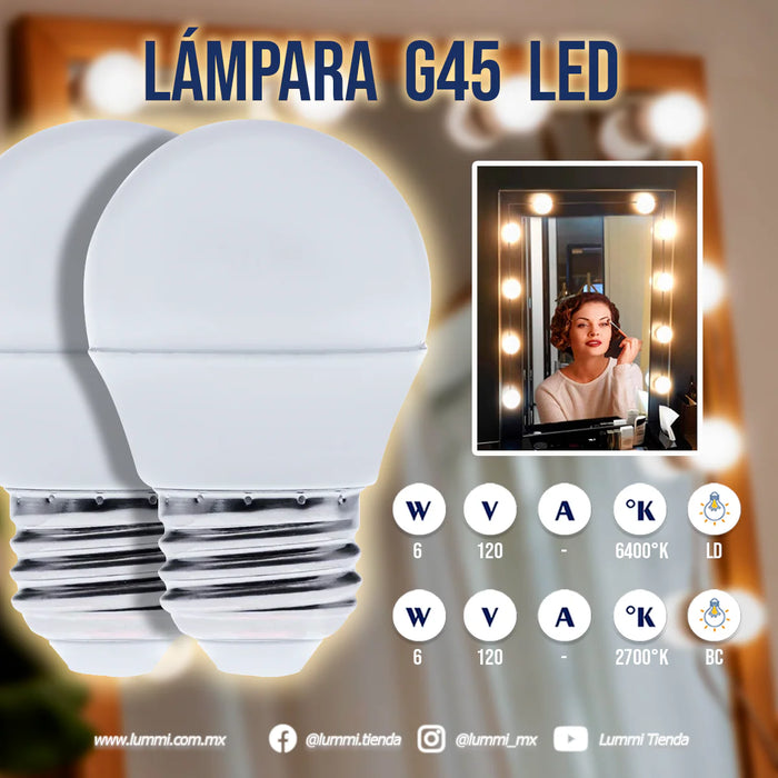 Foco LED tipo anuncio G45 5W Luz de Día E26 (G45SMD5/LD)