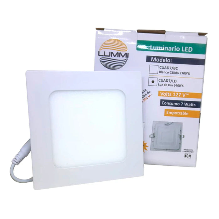 Panel LED cuadrado de empotrar serie CUAD 7W / 20W para plafón falso o bote integral