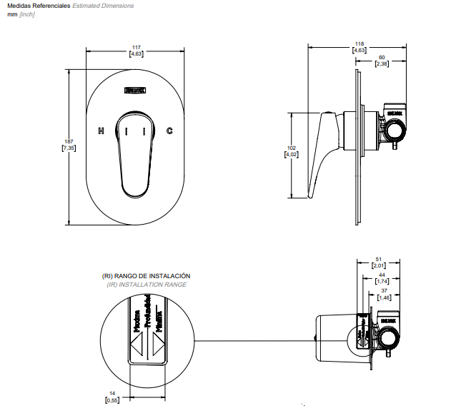 Monomando Potenza Helvex POT-200