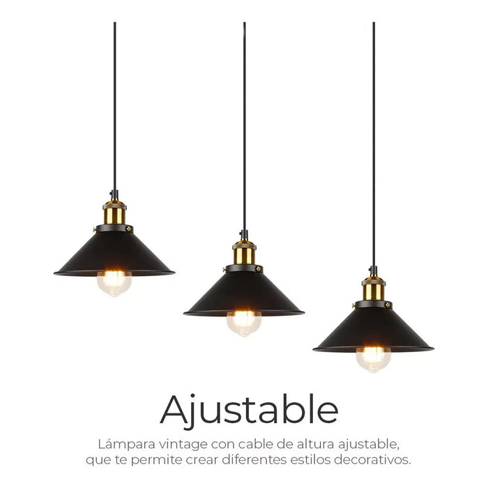 Lámpara Colgante Industrial de 3 Piezas