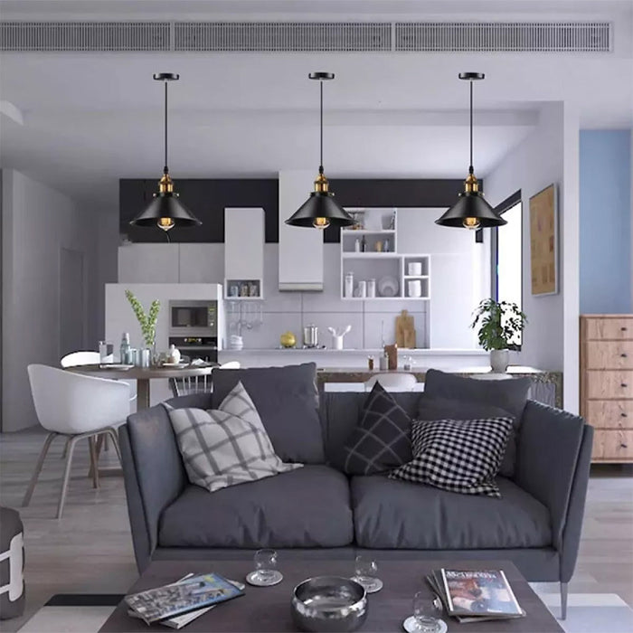 Lámpara Colgante Industrial de 3 Piezas