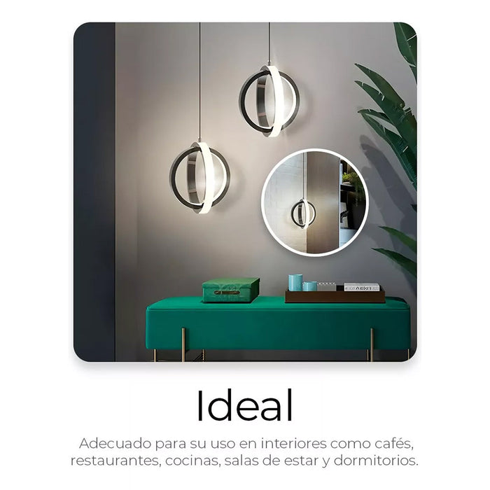 Lámpara Colgante Candil Circular Nórdica LED con 3 Atenuaciones