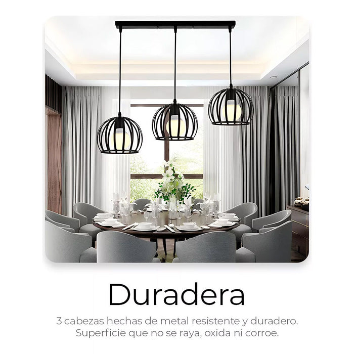 Lámpara Colgante de Techo Vintage 3 Cabezas