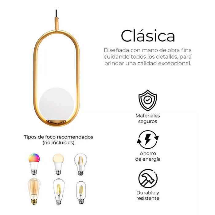 Lámpara Candelabro de Techo Tipo Globo Moderna