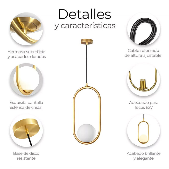 Lámpara Candelabro de Techo Tipo Globo Moderna