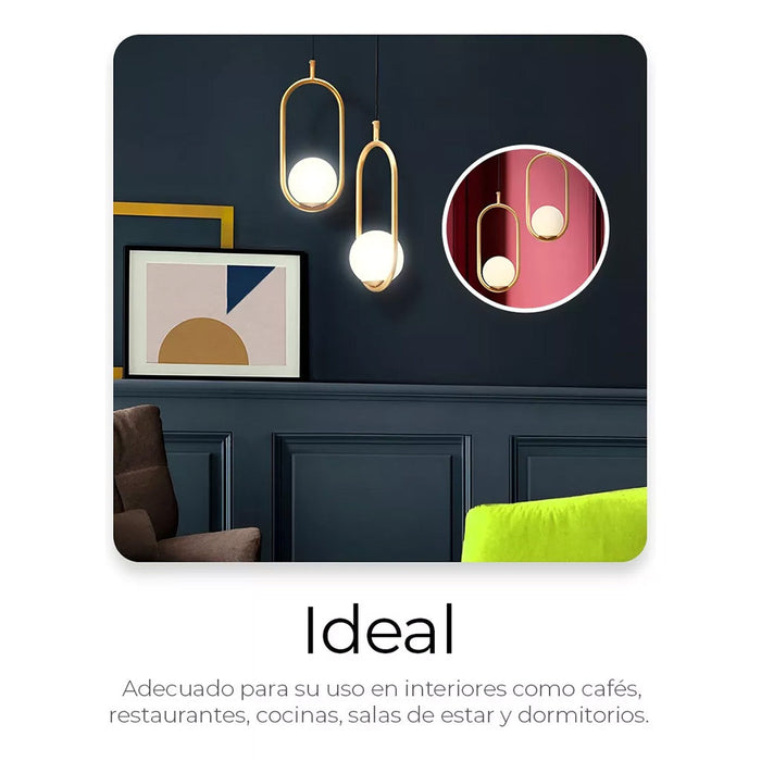 Lámpara Candelabro de Techo Tipo Globo Moderna